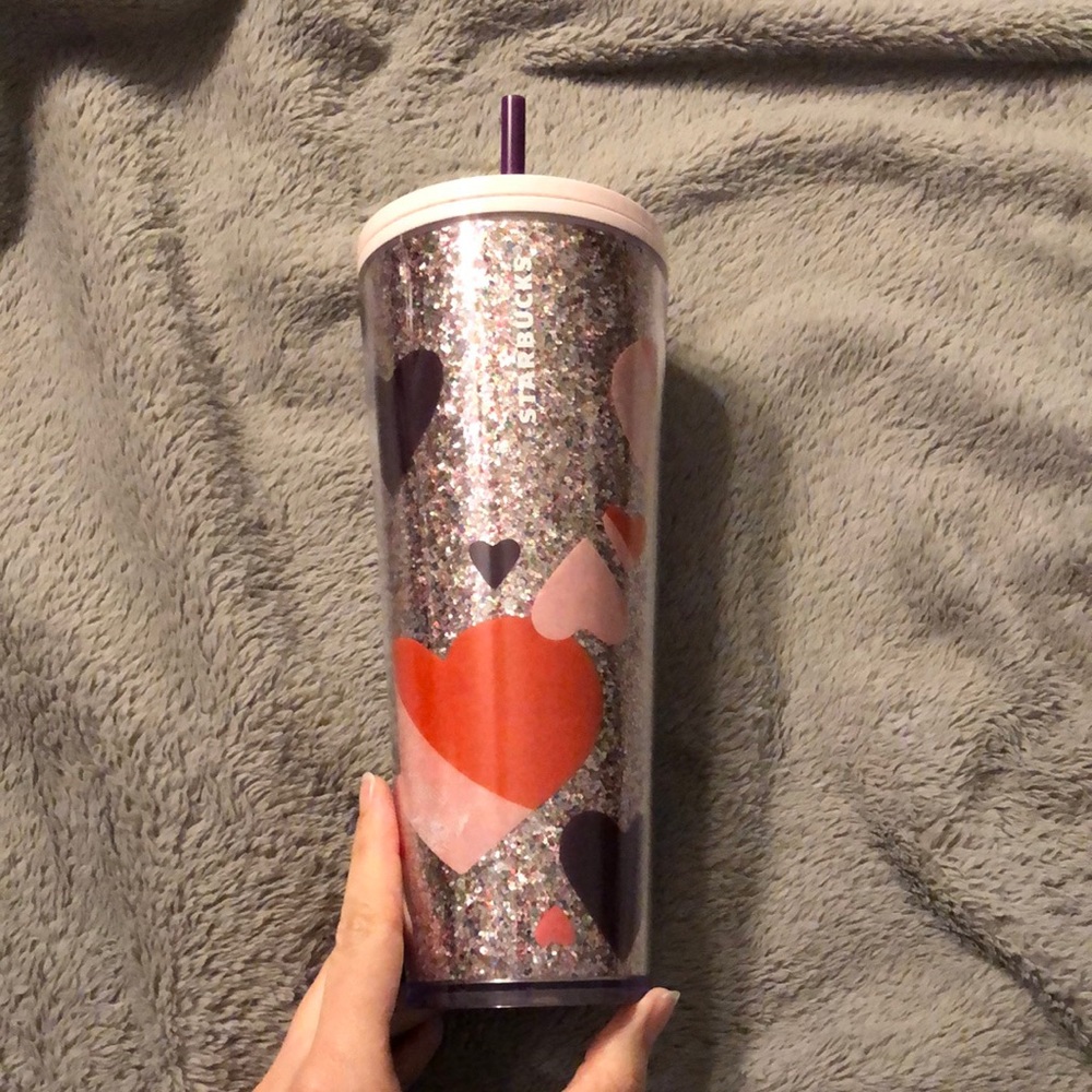 Starbucks Valentines Glitter Hearts Tumbler